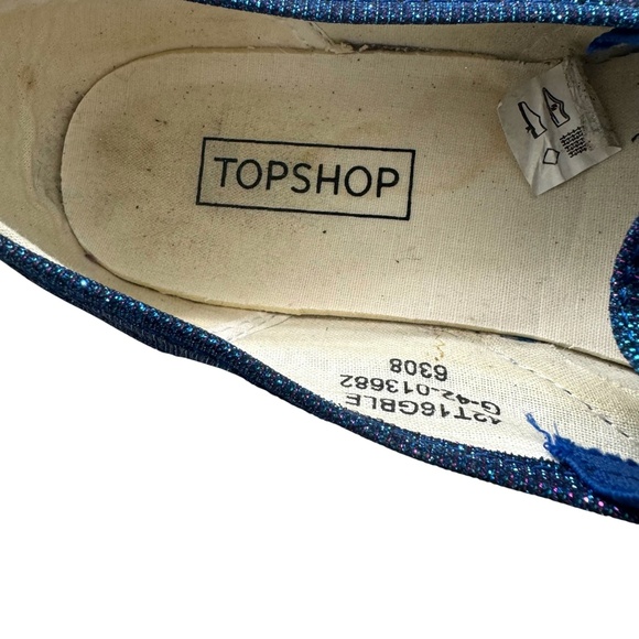 TOPSHOP BLUE/PURPLE IRIDESCENT SLIP ON TRAINER SNEAKERS - Picture 7 of 16